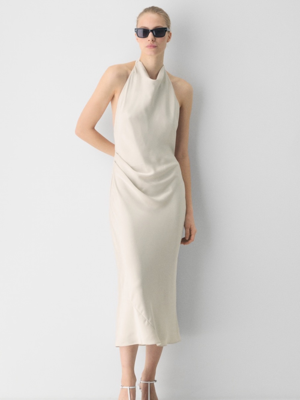 Aritzia Audience Satin Maxi Halter Dress - Picture 1 of 3